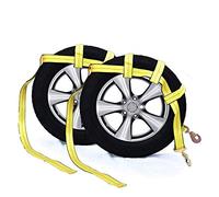 Tow Dolly Basket Strap with Twisted Snap Hooks for Small to Medium Size Tires By Robbor Brand 2 inch Webbing 12,000 lbs Breaking Strength Tire Bonnet&Tire Net Fits Most 14-17" Tires