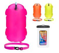 Tow Floats for Open Water Swimming,Waterproof Swim Buoy with Phone Case,Inflatable Wild Swimming Float,Tow Air Float Suit,for Outdoor Sports Snorkeling Triathletes Accessories,Swim Bubble