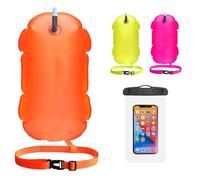 Tow Floats for Open Water Swimming,Waterproof Swim Buoy with Phone Case,Inflatable Wild Swimming Float,Tow Air Float Suit,for Outdoor Sports Snorkeling Triathletes Accessories,Swim Bubble