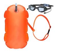 Tow Floats for Open Water Swimming,Waterproof Swim Buoy with Swimming Goggles,Inflatable Wild Swimming Float,Tow Air Float Suit,for Outdoor Sports Snorkeling Triathletes Accessories,Swim Bubble