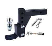 Tow Hitch, Trailer 10" Adjustable 4 Level Trailer Drop Hitch Ball Mount Tow for 2" Trailer Receiver Trailer Parts(50mm Ball Lock)