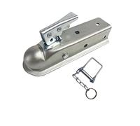 Tow Hitch, Trailer 2" X 2" 3500lbs Trailer Coupler Hitch Ball Coupling Straight Tongue RV Parts Camper Caravan Accessories(Silver)