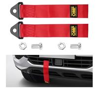 Tow Rope,2Pcs Racing Car Trailer Sport Rope Towing Strap,High Strength Nylon Tow Strap with Heavy Duty Hook,Towing Eye Tuning Car Trailer Ropes Towing Belt for Vehicle Front Rear Bumper (Red)