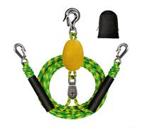 Tow Rope Quick Connector 2.4m with 304 Stainless Steel Hook - 6000lbs PE Floating Line for Tubing, Boat, for KAYAK & PWC, High Visibility Yellow, Heavy-Duty Design(G)