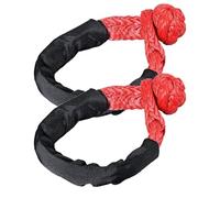 Tow Rope Rope Shackle Synthetic Car Flexible Shackles 38,000lbs Recovery Ring Trailer Tow Strap Pull 17t Accessories(2 Pieces)
