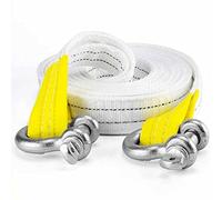 Tow Strap Heavy Duty， Recovery Strap 2” X 26’ Towing Strap With Two Towing Hooks -33,000 LB Break Strength -Polyester Recovery Kit For Getting Unstuck(Yellow,5m-8T)