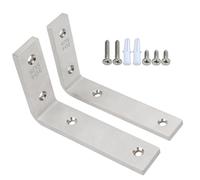 tow000ack 2Pcs Stainless Steel L Shaped Shelf Support Corner Bracket,Heavy Duty Right Angle Wall Mounted Shelf Bracket for Shelves,Max Load 100kg,Space-Saving,Includes Screws (25mm x 126mm)