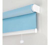 tow000ack Blackout Roller Blind with Spring System,Cordless Pull Down Room Darkening Shade,Thermal Insulated Fabric Window Curtain,for Home,Office,Blue,Custom,Width x Height (125cm x 100cm)