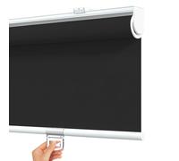 tow000ack Cordless 100% Blackout Roller Blinds,Black Thermal Insulated Fabric Window Blinds with Spring Systerm,Room Darkening Shades,for Home,Office,Bedroom,Custom,Width x Height (105cm x 90cm)