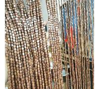 tow000ack Hanging Bamboo Beaded Door Curtain Screen,Natural Bead String Curtains Room Dividers Decorations for Doorways Window,with Accessories,Width x Height (Coffee,60cm x 140cm(60 Strands))