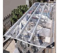 tow000ack Heavy-Duty Waterproof Transparent Tarpaulin with Eyelets,Tear-Resistant 0.35mm Thick Multipurpose PVC Protection Tarp Cover for Garden,Gazebo,with Rope,Custom (1m x 2.5m(3.3ft x 8.2ft))