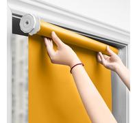 tow000ack No Drill Blackout Roller Blinds for Indoor,Orange Polyester Fabric,UV Protection Thermal Insulated Water proof Window Shades for Home Ofiice,Custom Color,Width x Height (100cm x 100cm)