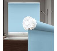 tow000ack No Drill Blackout Roller Shades,Window Blinds for Indoor,Blue Polyester Fabric,Waterproof,Thermal,Privacy Screen,Side Pull,for Home Ofiice,Custom Color,Width x Height (100cm x 110cm)