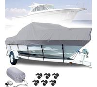 Towable boat cover 210D Oxford Cloth Boat Cover 19ft Yacht V-Hull Racing Inflatable Boat Cover(Grey,17-19ft)