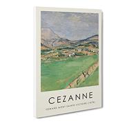 Toward Mont Sainte Victoire By Paul Cezanne Canvas Print | Gallery Wrapped 30mm Frame Wall Art | 24x16 inches | Ready to Hang | Impressionist Picture | Living Room Bedroom Lounge Office