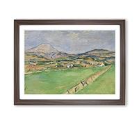 Toward Mont Sainte Victoire By Paul Cezanne Classic Painting Framed Wall Art Print, Ready to Hang Picture for Living Room Bedroom Home Office Décor, Walnut A2 (64 x 46 cm)