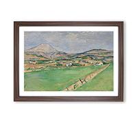 Toward Mont Sainte-Victoire by Paul Cezanne Framed Print | A2 Walnut Framed Wall Art | Ready to Hang | Modern Historical Picture | Living Room Bedroom Lounge Office