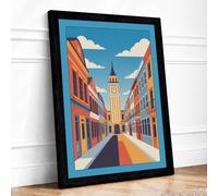 Toward the Tower Framed Wall Art Print A4 Black