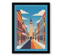Toward the Tower Modern Framed Wall Art Print A3 (42×29.7cm) Black, Wall Decor for Living Room, Bedroom, Office & Home, Ready to Hang, Art Gift