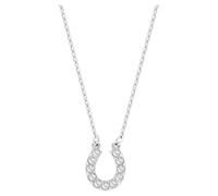 Towards necklace, Horseshoe, White, Rhodium plated