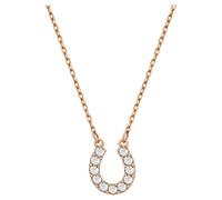 Towards necklace, Horseshoe, White, Rose gold-tone plated
