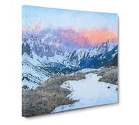 Towards the Mountain Canvas Print | Gallery Wrapped 30mm Frame Wall Art | 14x14 inches | Ready to Hang | Modern Landscape Picture | Living Room Bedroom Lounge Office