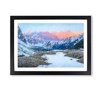 Towards The Mountain Framed Print | A2 Black Framed Wall Art | Ready to Hang | Modern Landscape Picture | Living Room Bedroom Lounge Office