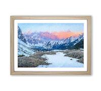 Towards The Mountain Framed Print | A2 Oak Framed Wall Art | Ready to Hang | Modern Landscape Picture | Living Room Bedroom Lounge Office