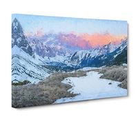 Towards The Mountain Modern Art Canvas Wall Art Print Ready to Hang, Framed Picture for Living Room Bedroom Home Office Décor, 30x20 Inch (76x50 cm)