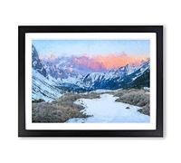 Towards The Mountain Modern Art Framed Print | A3 Black Framed Wall Art | Ready to Hang | Modern Landscape Picture | Living Room Bedroom Lounge Office