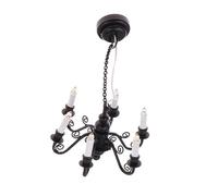 TOWARDSNAN 1/12 Dollhouses Chandelier 6 Head Hanging Lamp LED Light Model with Light Designs for Scene Landscape Setting Dollhouses Decors