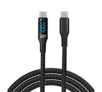 TOWARDSNAN 1M Type C Cable 100W 5A Fast Charging Built in Digital Screen for Power Reinforced Nylon USB Cord USB Data Cable