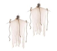 TOWARDSNAN 2pcs Halloween Skeletons Specter Hanging Props Skull Ornament For Home Haunts House Decorations
