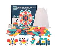 TOWARDSNAN 3D Puzzle Wooden Shape Toy for Kids Rainbow Geometric for Child Fine Motor Skill Kindergarten Gift Wooden Shape Puzzles for Kids