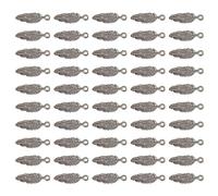 TOWARDSNAN 50pcs Metal Charm Feathered Pendants for Craft Project Making Use Handmade Jewelry and Ethnic Costume Crafting Supply Crafting Supply