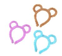 TOWARDSNAN Adjustable Bear Ears Headbands 3-Pack Plush Themed Party Decorations for Cosplay Gifts Women Men Christmas Headbands for Women