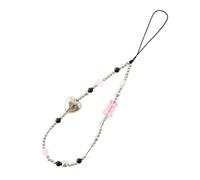 TOWARDSNAN Beaded Lanyard Wrist Strap,Butterfly Lover Heart Crystal Bead Phone Charm Chain String Hanging Cord Cellphone Lanyard