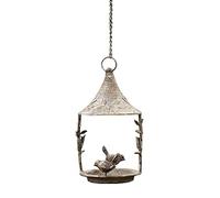 TOWARDSNAN Birdcage,Bird Bath Hanging Bird Food Basin Weatherproof Feeding Bowl Metal Chain Garden Antique Retro Decoration