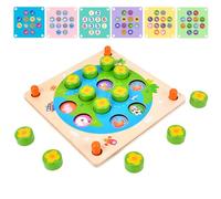 TOWARDSNAN Creative Memory Training Chess Board Learning Animal Fruit Cognition Learning Toy for Activity Center Child 3/4/5