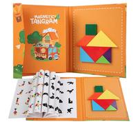 TOWARDSNAN Creative Puzzle Book Toy for Kids Shape Color Sorting Tangram Puzzle Game Education Learning Toy for Preschool Child Children Training Toy