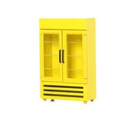 TOWARDSNAN Cute Educational Wood Side-by-Side Fridge 1:12 Scale Realistic Furniture Model Refrigerator