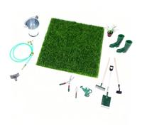 TOWARDSNAN Dollhouses Gardening Set with Realistic Tools Design Creative Tiny Landscape Building for Kids Adults Portable Miniature Gardening Tools Collection