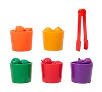 TOWARDSNAN Early Education Sorting Cup Clamp Toy with Fruits Vegetables Figure for Fine Motor Development and Cognitive Skill Interactive Parent Child Learning Game