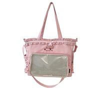 TOWARDSNAN Lovely Itabag for Pin Display Large Capacity Shoulder Bag Fashion Handbag Commuting Ruched Lace Bows Crossbody Lovely Ita Large Capacity Shoulder Ruched Lace Bows Crossbody