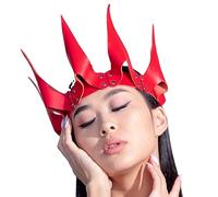 TOWARDSNAN Medieval Knight Templars Halloween Crown Pirate Knight PU Headband Soldier Cosplay Costume Headband Accessory Halloween Hair Accessories for Women Halloween Hair Accessories Black