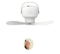 TOWARDSNAN Multi-function 3-Speed Hanging Fan Night Light Small Camping Adjustable 10inch for Home Office Ceiling Fan with Light