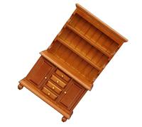 TOWARDSNAN Multipurpose 1 12 Scale Miniature Sturdy Wood Bookcase Dollhouses Furniture Three Layers Cabinet for Pretend Play Wood Dollhouses Cabinet
