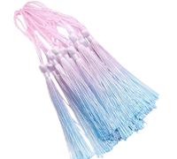 TOWARDSNAN Pack of 20 Multicoloured Tassels Soft Silkily Handmade Small for Craft Project Accessories and Jewelry Making Multicoloured