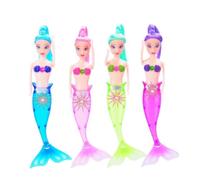 TOWARDSNAN Princess for Doll Toy Creative Mermaids for Doll with Lighting Tail Flexible Toddler Kids Gi Bathtub Set