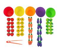 TOWARDSNAN Safe and Sturdy ABS Materials Educational Toy Set for Toddler to Learn About Fruits and Vegetables Through Play Detachable Designs Toy